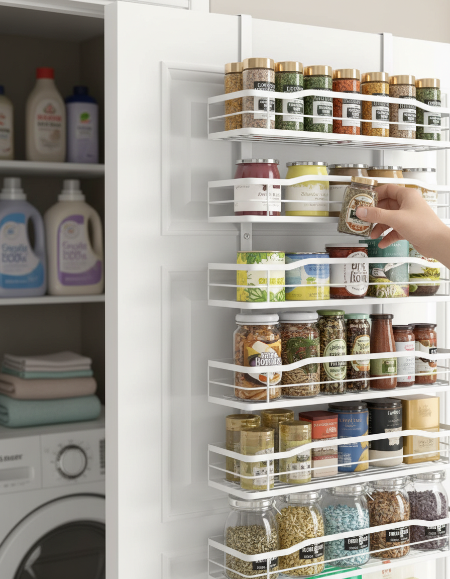 Moforoco White 9-Tier Over The Door Pantry Organizer